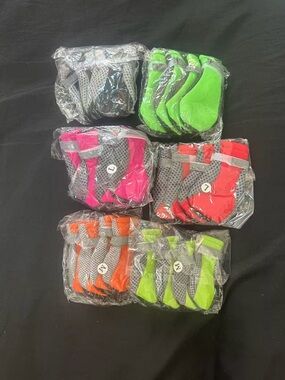 Reflective Mesh Dog Boots - Neon Green, Pink, Red, Orange, Black